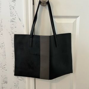 Vince Camuto Black Pebbled Vegan Leather Tote